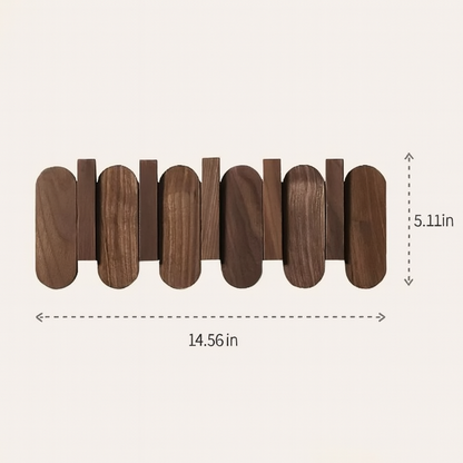 Walnut Wall Coat Rack | 3‑7 Hooks | Solid Wood | Nordic Entry Storage | Brick by Brick