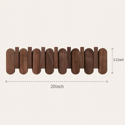 Walnut Wall Coat Rack | 3‑7 Hooks | Solid Wood | Nordic Entry Storage | Brick by Brick