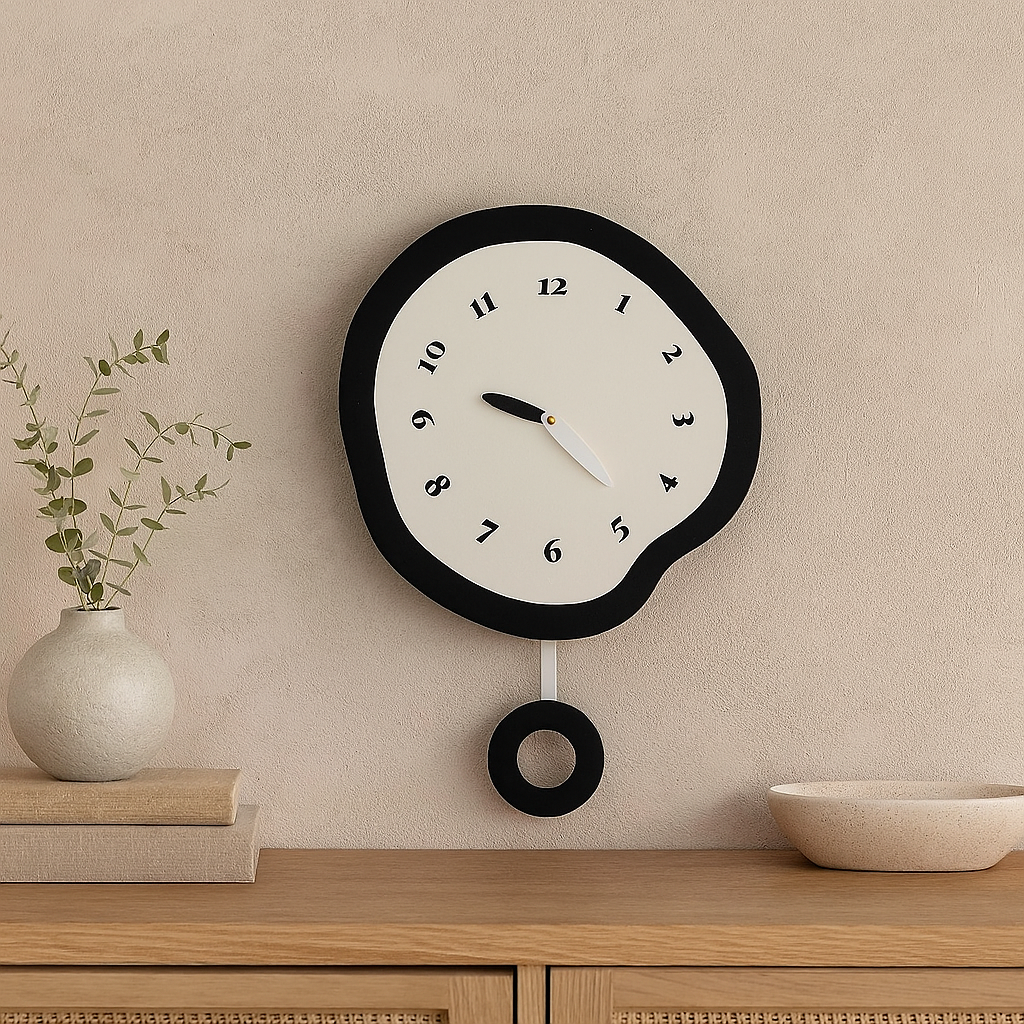Abstract Acrylic Wall Clock | 11.8–13″ | Silent Digital Modern Décor | Brick by Brick
