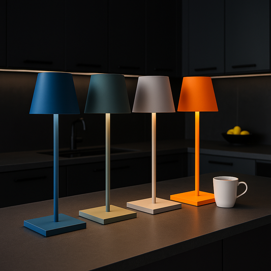 Modern Cordless Table Lamp | 15" Rechargeable LED | Touch Brightness Control | Sleek Design in 10 Colors
