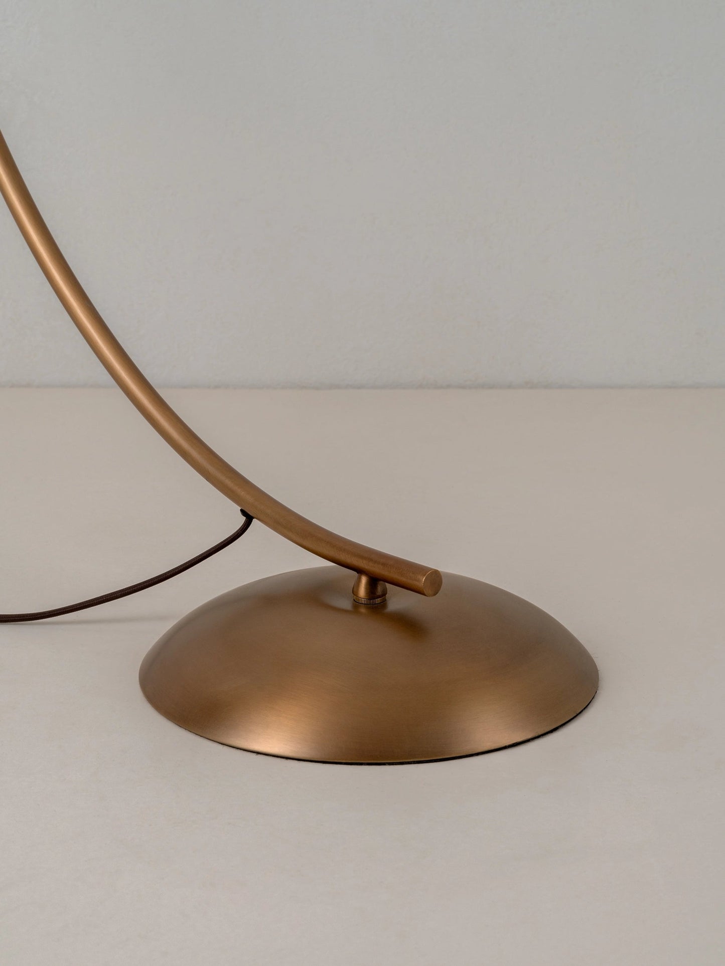 Circo Arc Floor Lamp Aged Brass | Modern & Traditional Lighting | Natural Linen Shade | Brick by Brick London 3