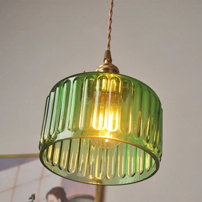Cylinder Glass Pendant Light | Vintage Elegance | Adjustable Height 59" | Warm Glow for Modern Homes | Brick by Brick