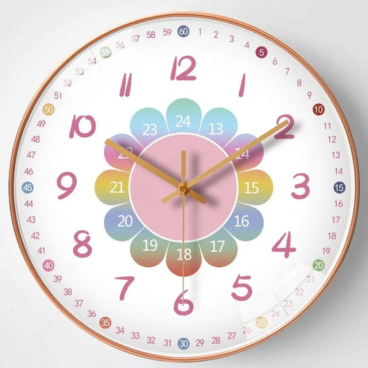 Educational Wall Clock | 7.9 in | Colorful Time Learning Display for Kids | Fun Visual Time Trainer | Brick by Brick