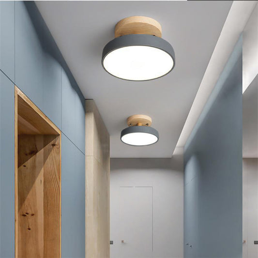Colorful Semi-flush LED Ceiling Light | 7.08×3.93 in | Modern Painted Wood & Hardware Fixture | Brick by Brick