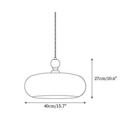 Amber Glass Shade Pendant Light | 15.7 x 10.6 in | Warm Walnut Finish | Amber Glass Shade | Brick by Brick