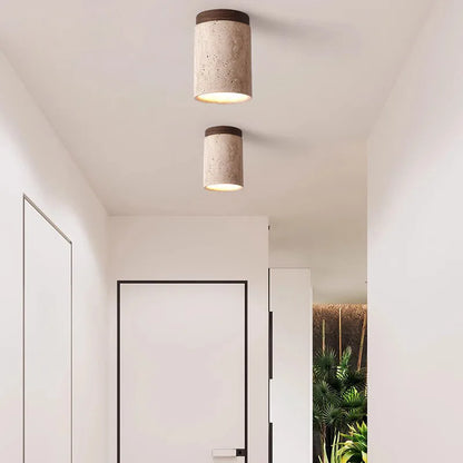 Travertine Pendant Light - Natural Stone - Minimalist Design - E27 Compatible-Home & Garden > Lighting > Lamps-Brick by Brick London-Brick By Brick London