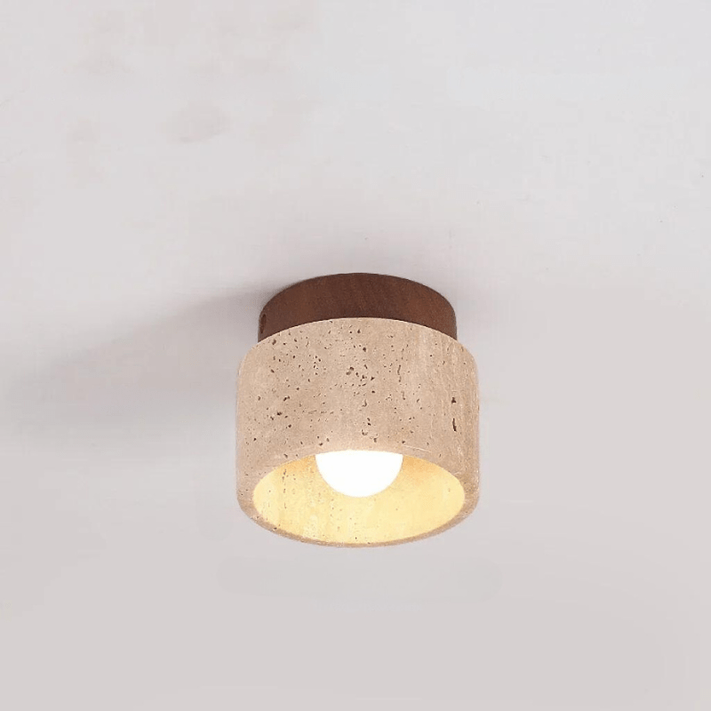 Travertine Pendant Light - Natural Stone - Minimalist Design - E27 Compatible-Home & Garden > Lighting > Lamps-Brick by Brick London-Brown ( Small )-Warm light 3000K-Brick By Brick London