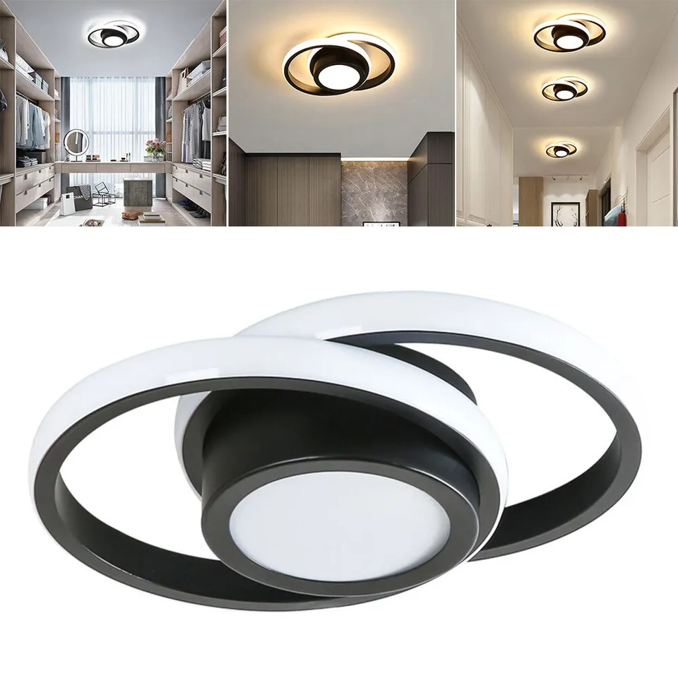 Double Ring LED Ceiling Lamp | 10.6in Diameter | Sleek Minimalist Design | Modern Home Accent | Brick by Brick