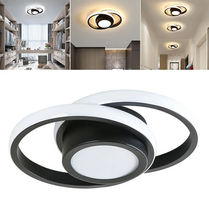 Double Ring LED Ceiling Lamp | 10.6in Diameter | Sleek Minimalist Design | Modern Home Accent | Brick by Brick