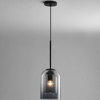 Double Layer Pendant Light | H8.66 in | Modern Glass Ceiling Fixture | Minimalist Small Hanging Lamp | Brick by Brick