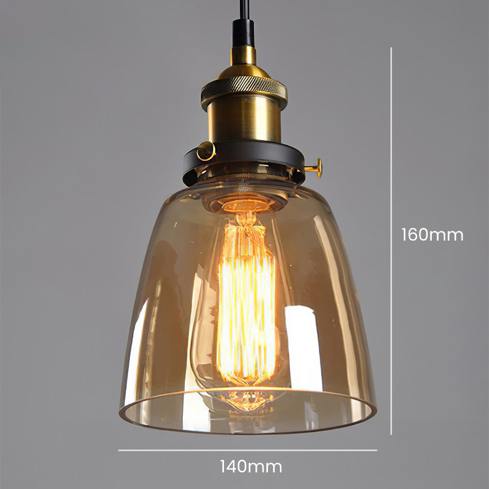 Scandinavian Glass Pendant Light | Clear, Grey & Amber | Elegant Home Accent | Brick by Brick