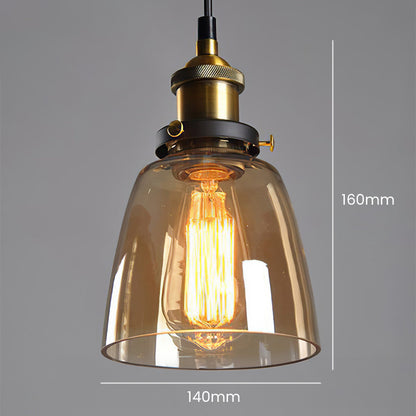 Scandinavian Glass Pendant Light | Clear, Grey & Amber | Elegant Home Accent | Brick by Brick