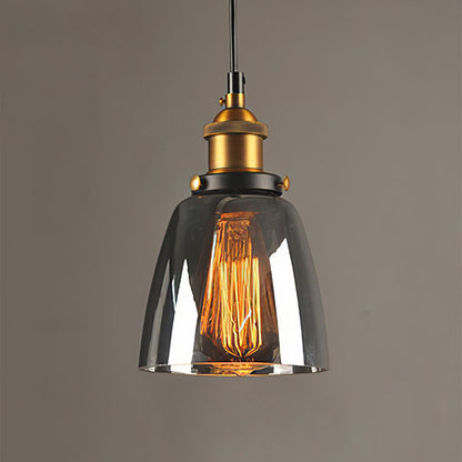 Scandinavian Glass Pendant Light | Clear, Grey & Amber | Elegant Home Accent | Brick by Brick