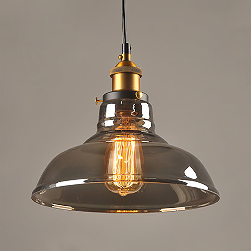 Scandinavian Glass Pendant Light | Clear, Grey & Amber | Elegant Home Accent | Brick by Brick