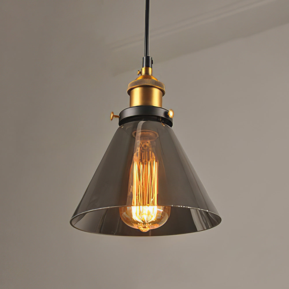 Scandinavian Glass Pendant Light | Clear, Grey & Amber | Elegant Home Accent | Brick by Brick