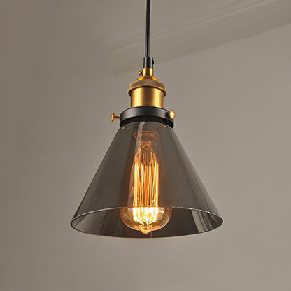 Scandinavian Glass Pendant Light | Clear, Grey & Amber | Elegant Home Accent | Brick by Brick