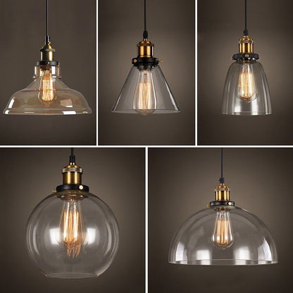 Scandinavian Glass Pendant Light | Clear, Grey & Amber | Elegant Home Accent | Brick by Brick
