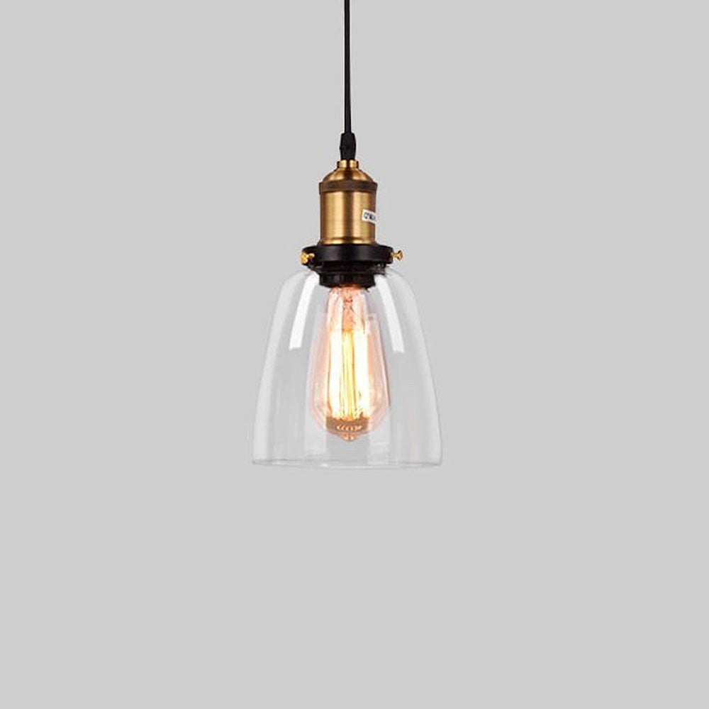Scandinavian Glass Pendant Light | Clear, Grey & Amber | Elegant Home Accent | Brick by Brick