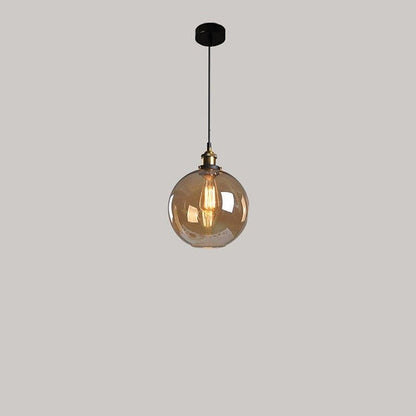 Scandinavian Glass Pendant Light | Clear, Grey & Amber | Elegant Home Accent | Brick by Brick