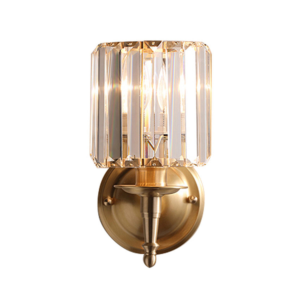 Luxury Crystal Small Wall Light | Brass & Crystal | 5.9″ W × 11.8″ H | Brick by Brick