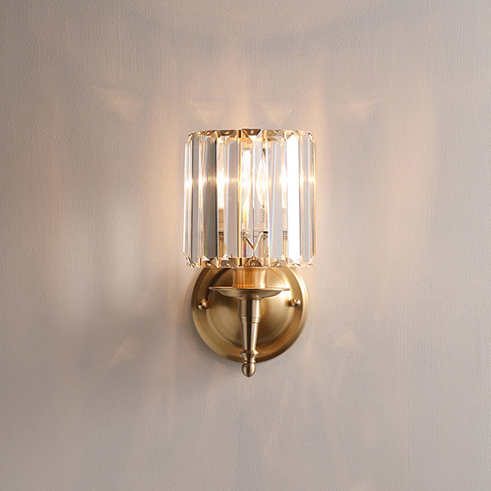 Luxury Crystal Small Wall Light | Brass & Crystal | 5.9″ W × 11.8″ H | Brick by Brick