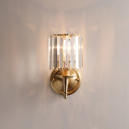 Luxury Crystal Small Wall Light | Brass & Crystal | 5.9″ W × 11.8″ H | Brick by Brick