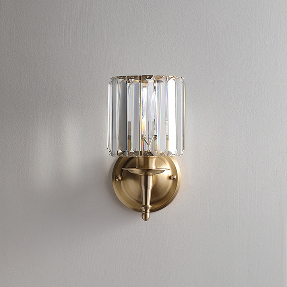 Luxury Crystal Small Wall Light | Brass & Crystal | 5.9″ W × 11.8″ H | Brick by Brick