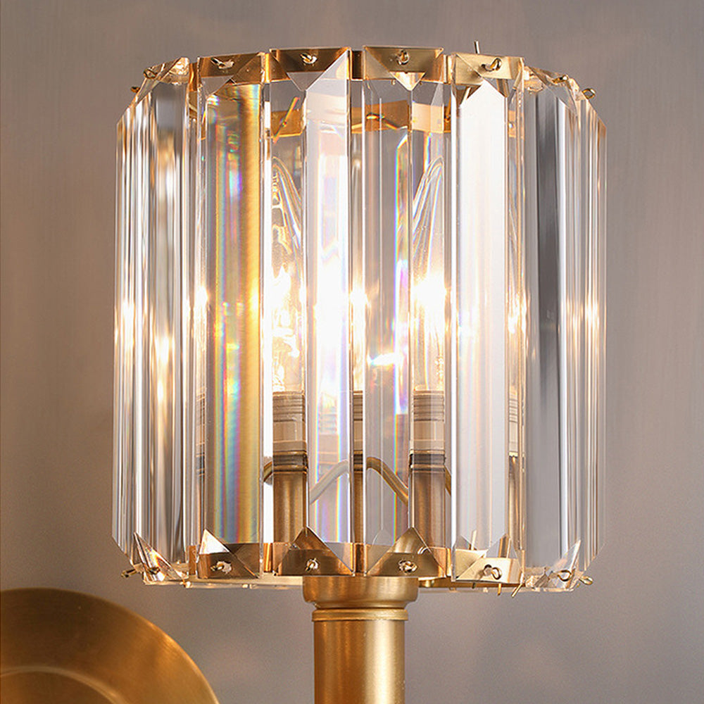 Luxury Crystal Small Wall Light | Brass & Crystal | 5.9″ W × 11.8″ H | Brick by Brick