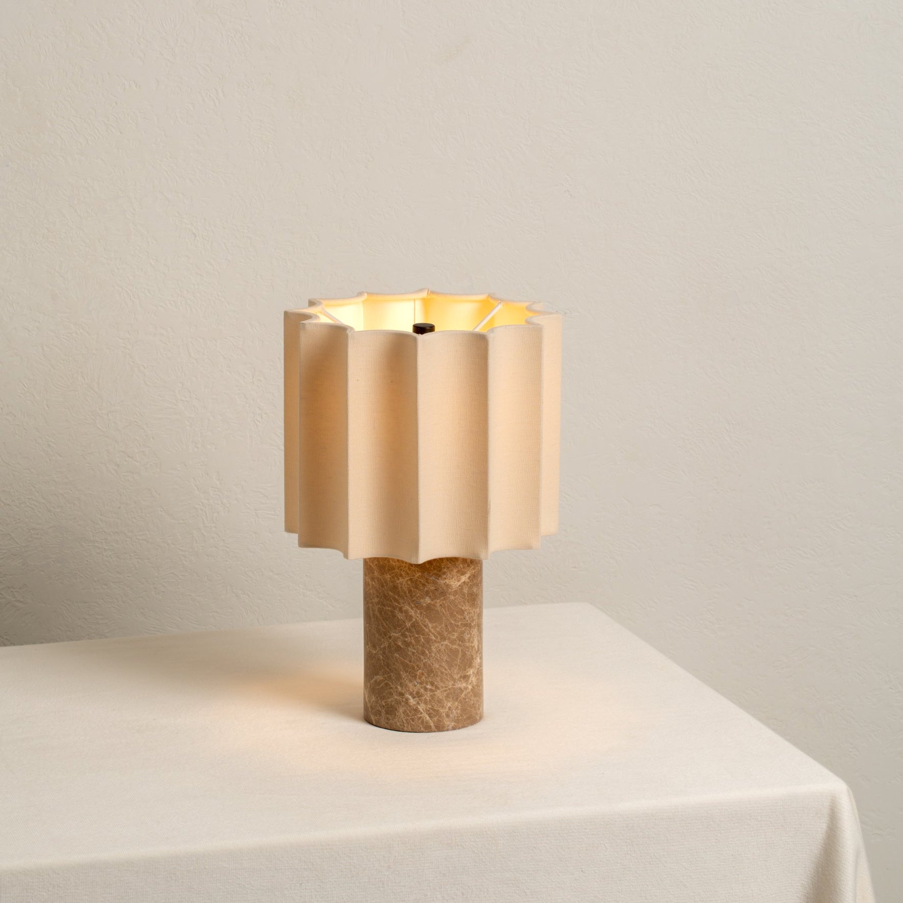 Dalli Table Lamp | Cordless Touch Dimming | Spanish Denari Marble | Portable Bedside Lighting | Brick by Brick London 3
