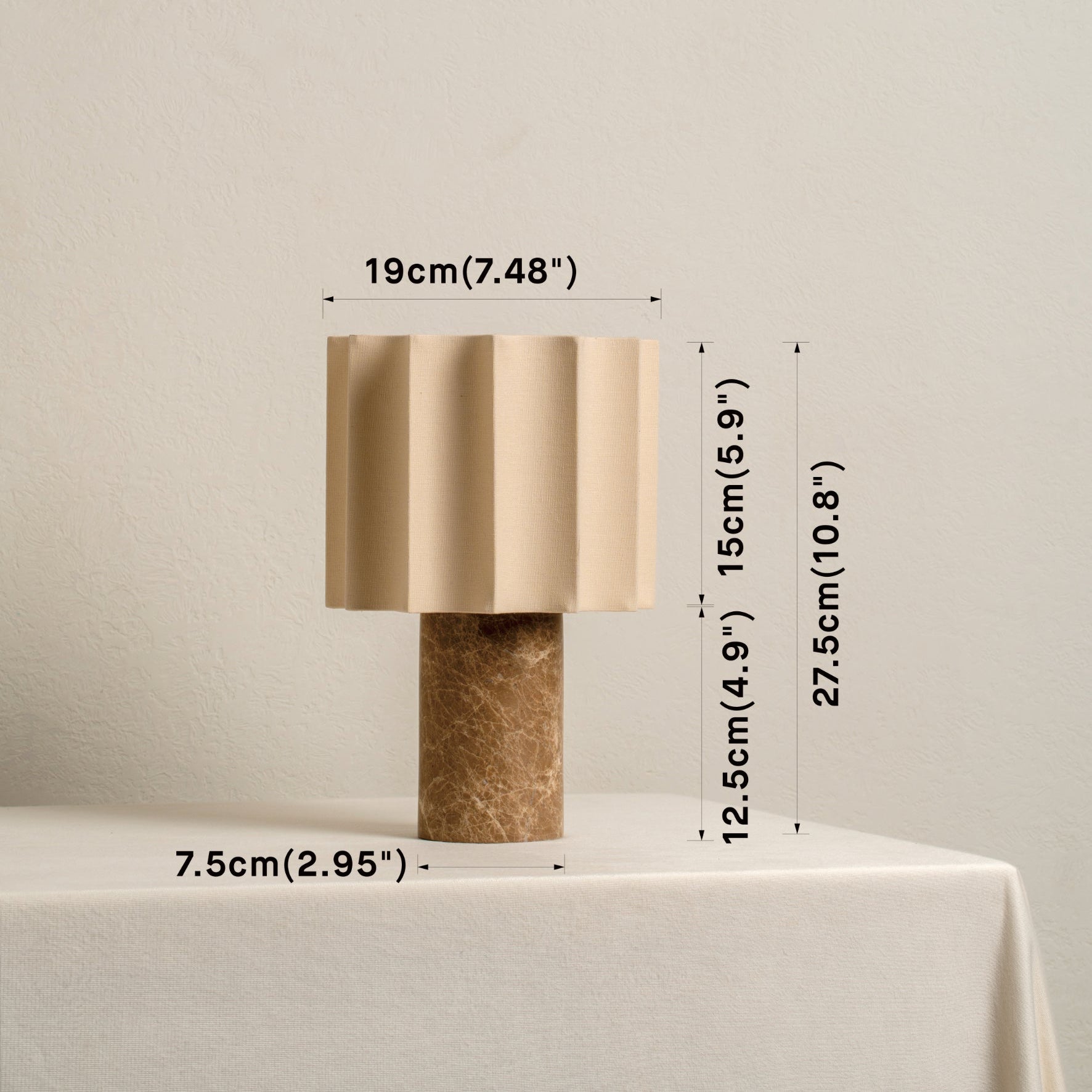 Dalli Table Lamp | Cordless Touch Dimming | Spanish Denari Marble | Portable Bedside Lighting | Brick by Brick London 6