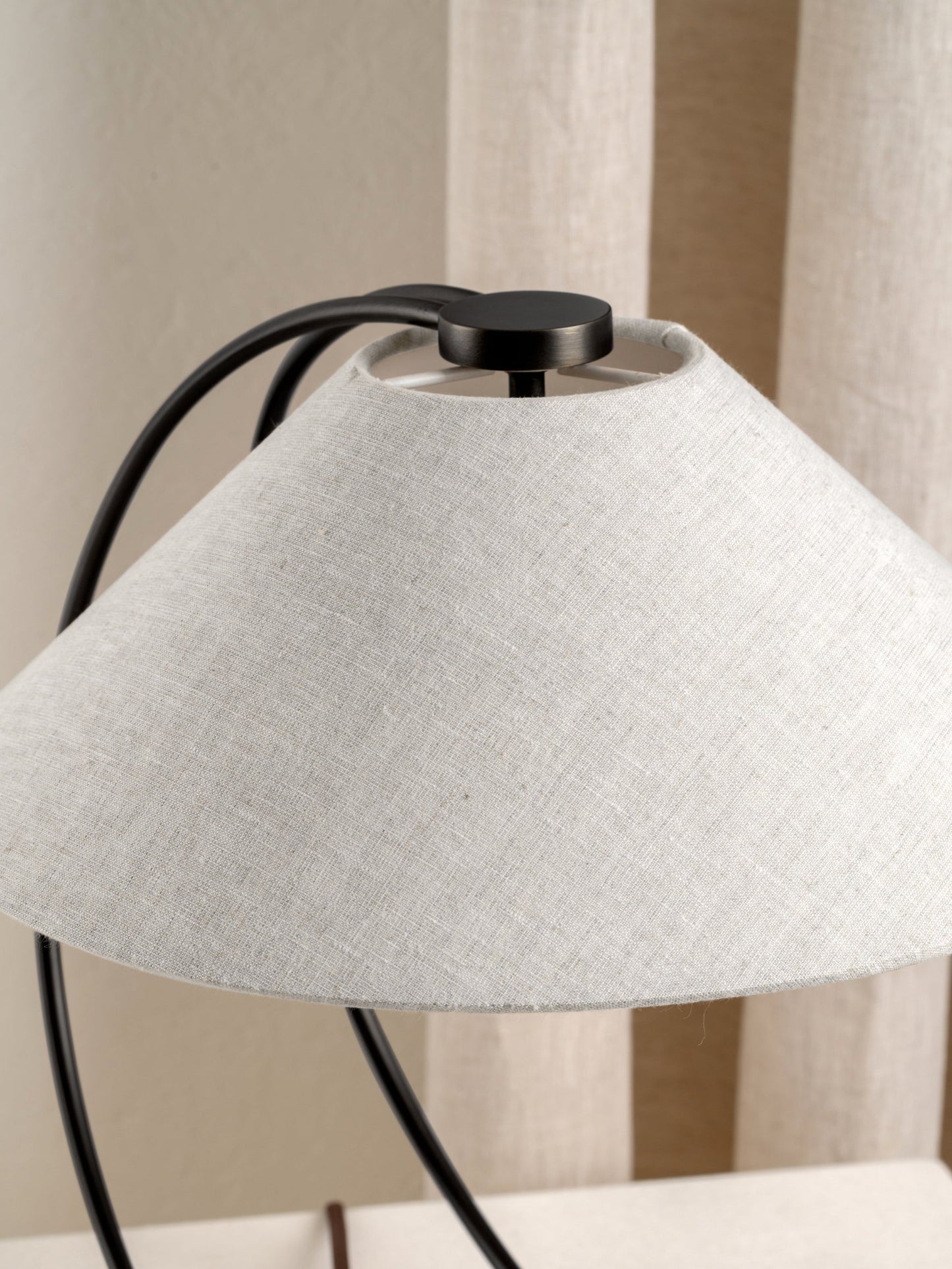 Deska Bronze Task Lamp | Elegant Task Lighting | Rotary Dimmer | Linen Shade | 15 Height | Brick by Brick London 3