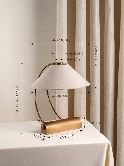 Deska Task Lamp Aged Brass | Elegant Task Lighting | Linen Shade | Rotary Dimmer | Brick by Brick London 7