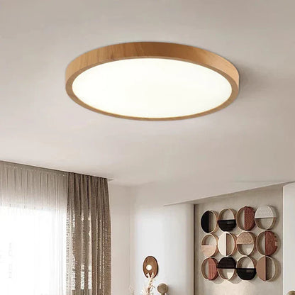 Ultrathin Ceiling Light | 11.8 or 15.7 in | LED Fixture | Walnut Finish | 3 Light Modes | Brick by Brick