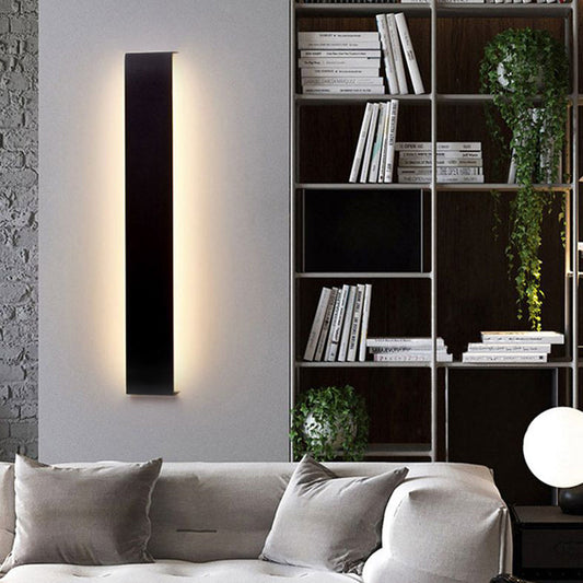 Edge Minimalist Rectangular Wall Lamp | Multiple Sizes 15.8-47.2″ | Black • White • Gold | IP65 Outdoor LED | Brick by Brick
