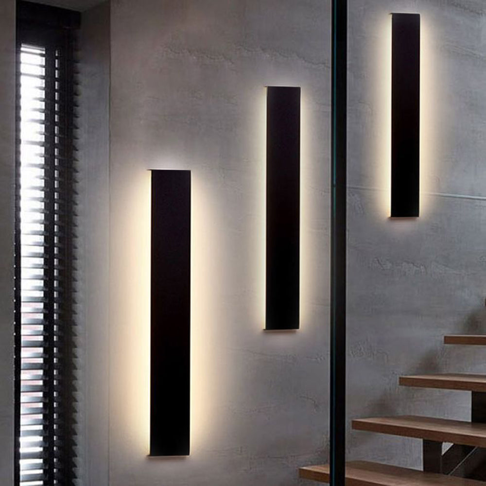 Edge Minimalist Rectangular Wall Lamp | Multiple Sizes 15.8-47.2″ | Black • White • Gold | IP65 Outdoor LED | Brick by Brick