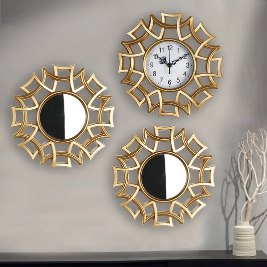 Elegant Vintage Wall Clock Clovian | Timeless Decor | 11.8 Antique Gold | Silent Mechanism | Brick by Brick London 0
