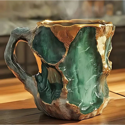 Mineral Crystal Coffee Mugs | Gemstone Texture Glass | Height 2.95 in | 355–444 ml | Brick by Brick