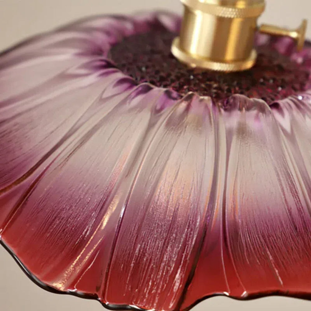 Vintage Floral Glass Pendant Light | Retro Elegance | Warm Glow | Adjustable Hanging | Brick by Brick