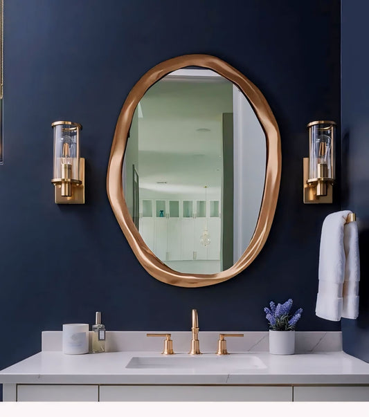 Fronchi Round Mirror | Contemporary Bathroom & Wall Decor | 24 Handcrafted Bronze Frame | Brick by Brick London 0