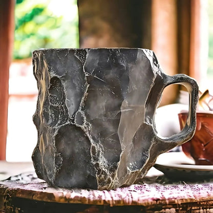 Mineral Crystal Coffee Mugs | Gemstone Texture Glass | Height 2.95 in | 355–444 ml | Brick by Brick
