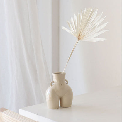 Ceramic Body Vase | Sculptural Accent for Dried Florals | Matte Finish | Compact 5.5" Statement Piece