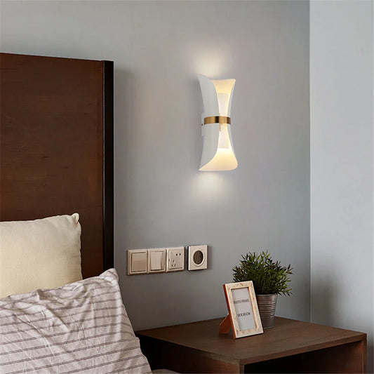 Nordic Wall Sconce | 5.9 x 14.2 in | Dual-Light LED Lamp with Gold Accents | Elegant Indoor Lighting | Brick by Brick