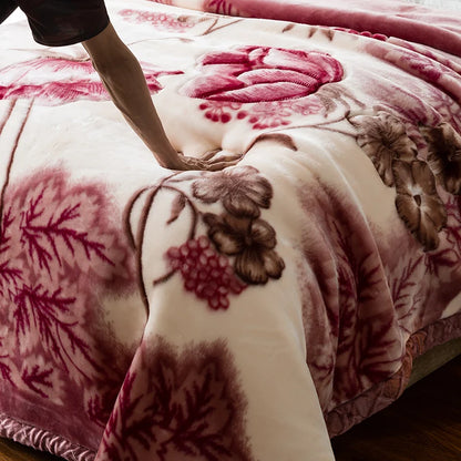 Weighted Blankets Double Layer Raschel Throw |  59×78 in (2 kg) | Soft Warm Faux Fur Mink Blanket | Fluffy Plush Microfiber Bedding | Brick by Brick