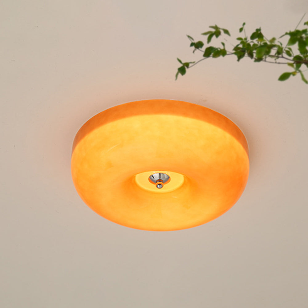 Cream Glass Flush Mount Ceiling Light | Dia12.6 - 18.1 x H3.9 in | LED | Dimmable | Multiple Sizes | Brick by Brick