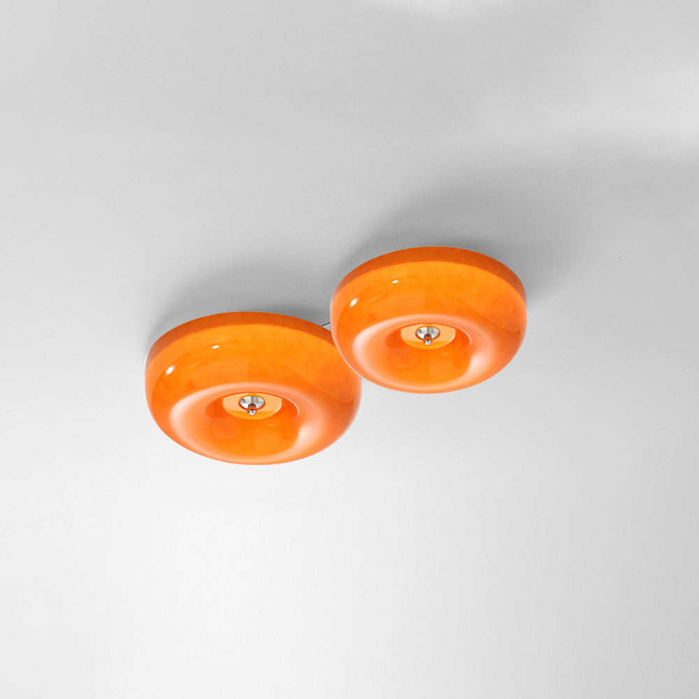 Cream Glass Flush Mount Ceiling Light | Dia12.6 - 18.1 x H3.9 in | LED | Dimmable | Multiple Sizes | Brick by Brick