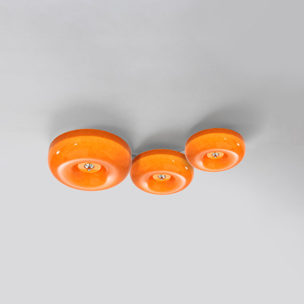 Cream Glass Flush Mount Ceiling Light | Dia12.6 - 18.1 x H3.9 in | LED | Dimmable | Multiple Sizes | Brick by Brick
