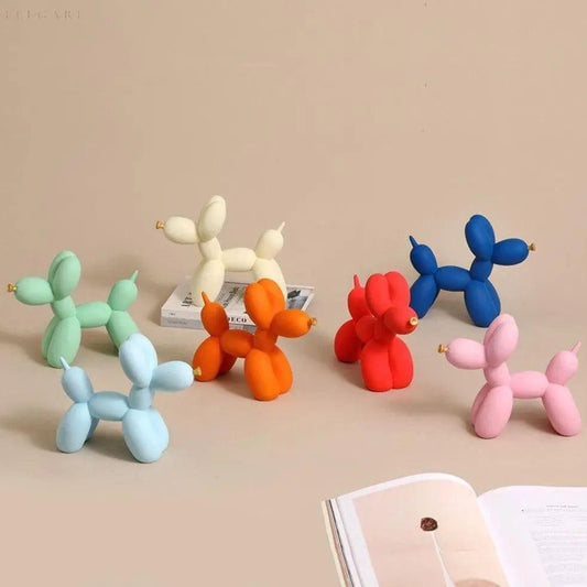 Balloon Dog Ornament | 7.09x9.06 in | Golden Resin Sculpture | Modern Colorful Home Decor Ornament | Brick by Brick