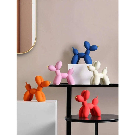 Balloon Dog Ornament | 7.09x9.06 in | Golden Resin Sculpture | Modern Colorful Home Decor Ornament | Brick by Brick