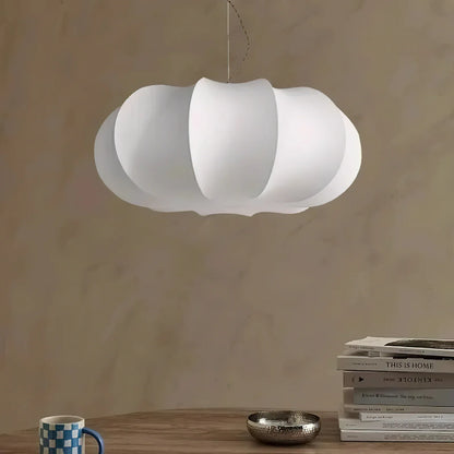 Oblate Silk & Metal Pendant Lamp | Ozawa Vintage Style | 19.7″ / 23.6″ / 31.5″ | Brick by Brick
