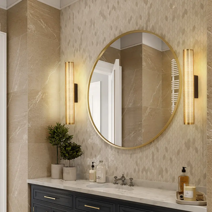 Elegant Gold Vanity Wall Lamp | 15.7 x 2.3 in | LED Warm Accent Light | Bathroom & Dressing Area | Brick by Brick